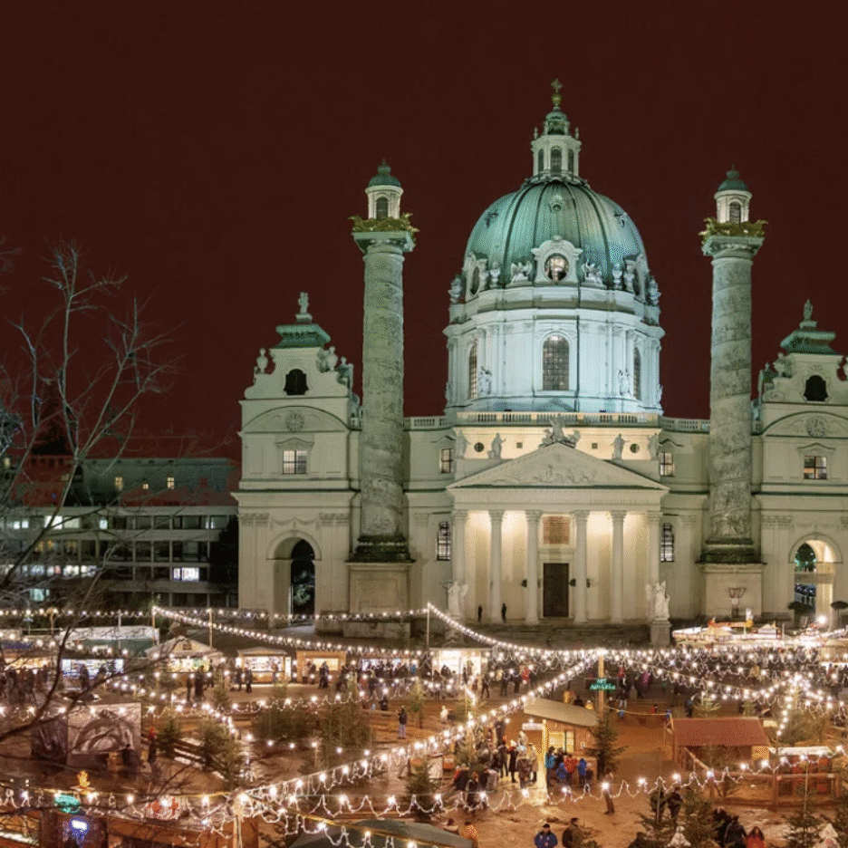 Bild über dem Karlskirche Art Advent